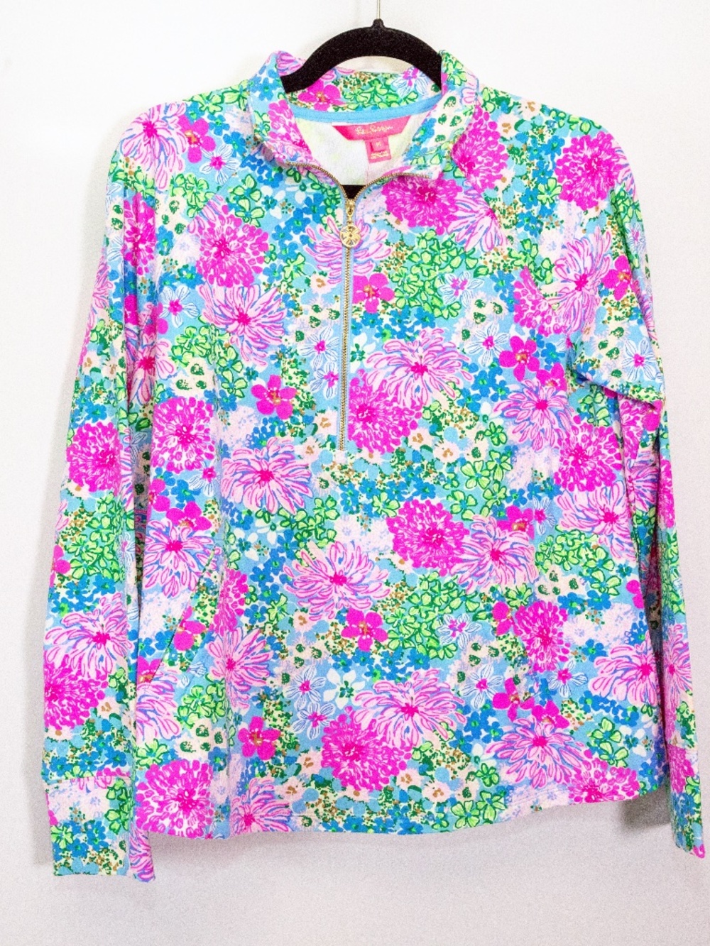 NEW Lilly Pulitzer Melena Upf 50+ Popover Sweater Multi Lil Soiree All Day Print